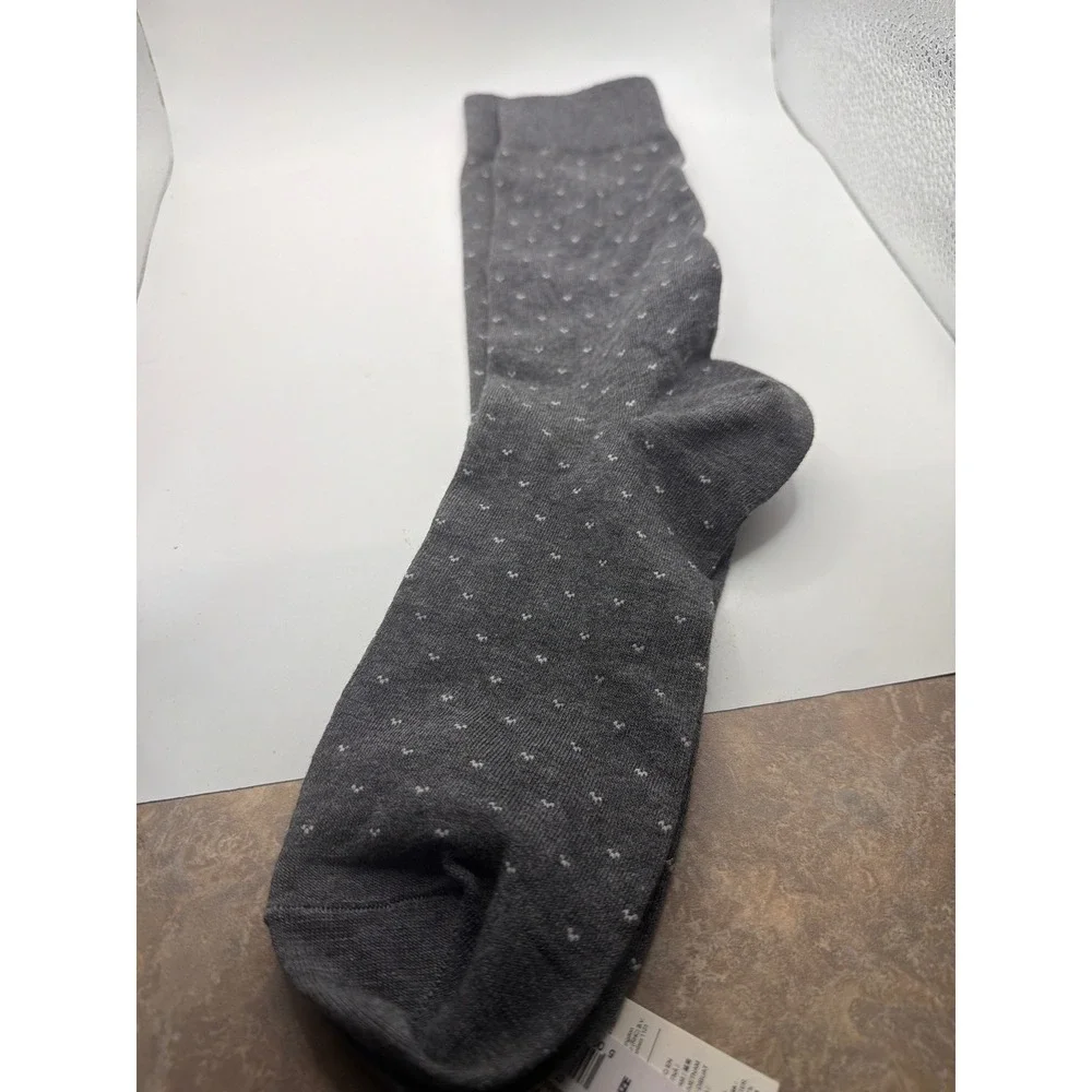 Banana Republic Womens Gray Micro Dot Cotton Blend Crew Socks One Size NWT